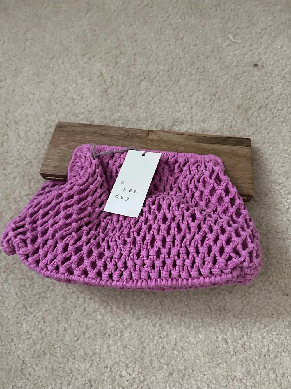 a new day Pink Crochet Clutch Wristlet
